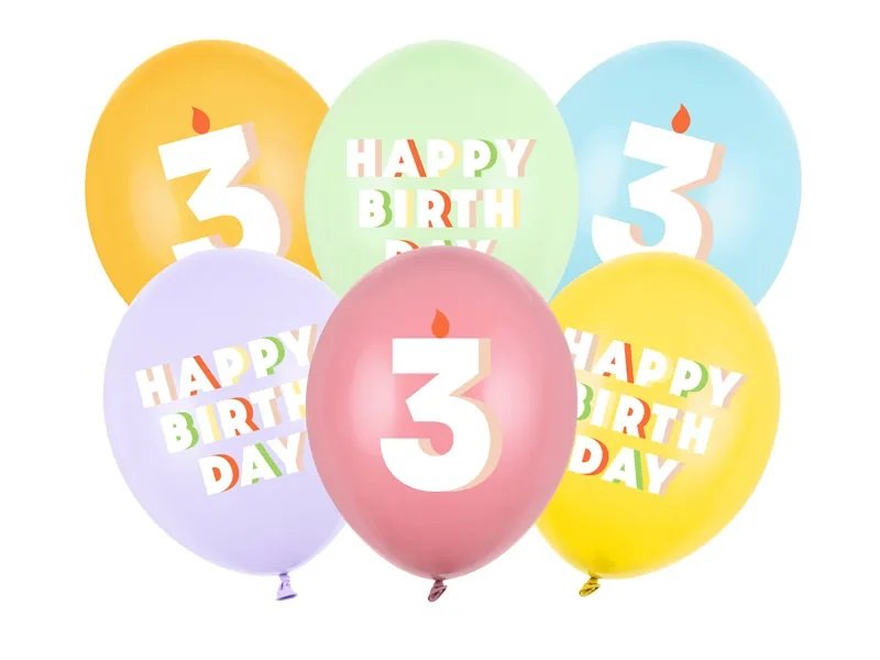 Ballongbukett – 30 cm – Gratulerer med dagen – 6-pakning – Antall: 3 – Ballongbuketter, Ballonger