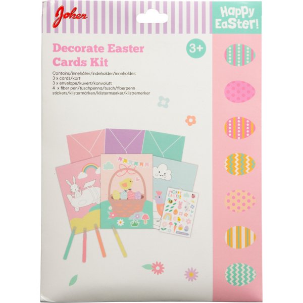 Pskekort - Konvolutter, klistremerker og penner - 3-pakning