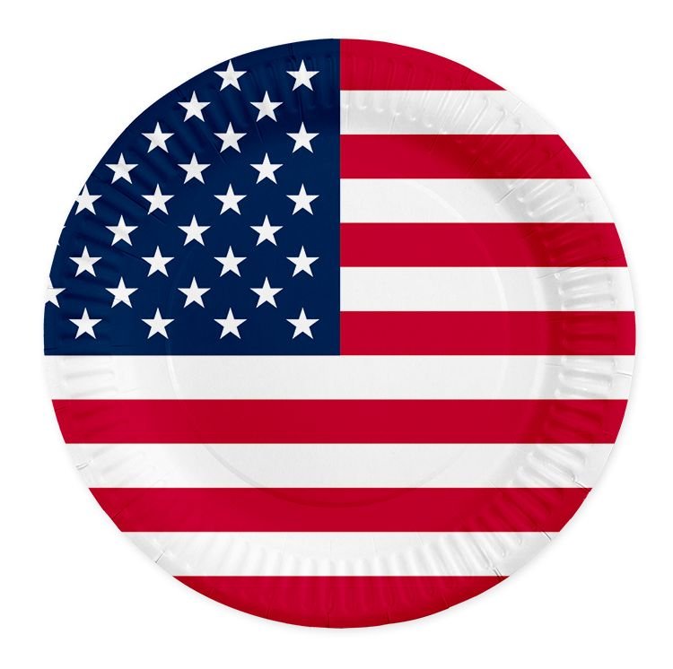 Papptallerkener – USA – 23 cm – 8-pakning – Papirtallerkener, Borddekking
