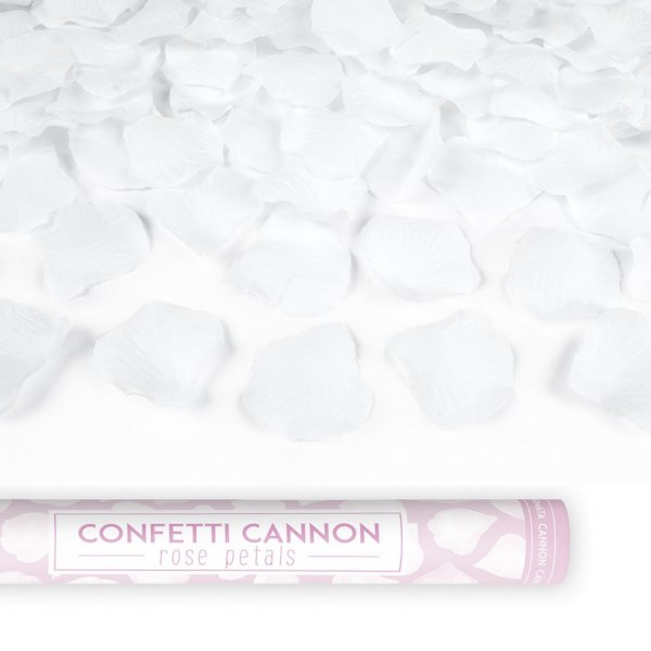 Konfettikanon - Roseblader - Hvit