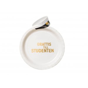 Papirtallerkener - Studentlue - 8-pakning (23 cm) Papirtallerkener - Studentlue - 8-pakning (23 cm)