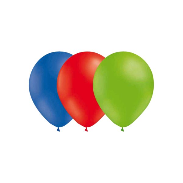 Ballonger - Mix - R�d/Limegr�nn/Bl� - 15-pakning