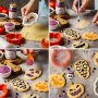 Kakeutstikker med sjablong - Gresskar og hodeskalle - Halloween Kakeutstikker med sjablong - Gresskar og hodeskalle - Halloween