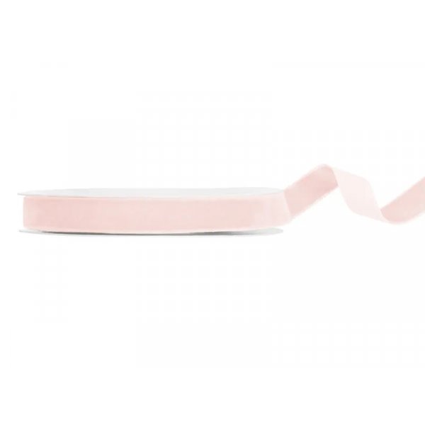 Velourb�nd - 10 m - Lys rosa - 15 mm