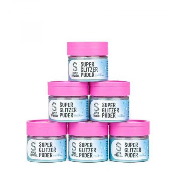 Spiselig glitter - Super Streusel - SuperLustreDust - Lys bl� - 10 g