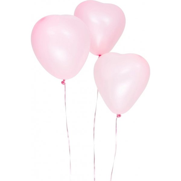 Hjerteballonger - Rosa - 30 cm - 8 stk