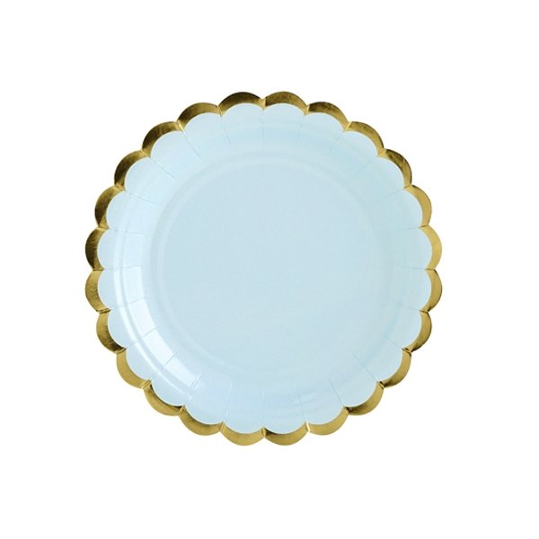 Desserttallerkener - Lyseblå - Gullkant - 6-pakning Desserttallerkener - Lyseblå - Gullkant - 6-pakning