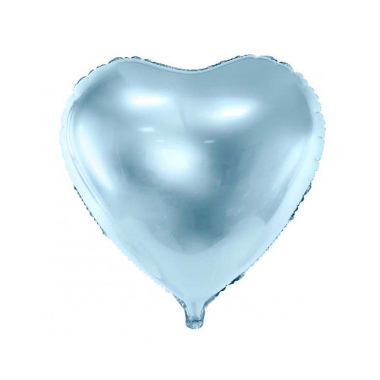 Folieballong – Hjerte – Babyblå – 45 cm – Kupphjørnet