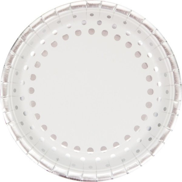 Papptallerkener - Sølv - 22,5 cm - 10-pakning Papptallerkener - Sølv - 22,5 cm - 10-pakning