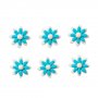 Sukkerdekorasjoner - Blomster - 3,5 cm - Hvit/Blå - 6 stk Sukkerdekorasjoner - Blomster - 3,5 cm - Hvit/Blå - 6 stk