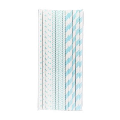 Sugerør - Lyseblå miks - 24-pakning Sugerør - Lyseblå miks - 24-pakning