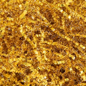 Makulert fyllpapir til gaveposer/-esker - Gull metallic - 50 g Makulert fyllpapir til gaveposer/-esker - Gull metallic - 50 g