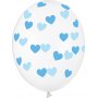 Ballonger - Klare - Blå hjerter - 6-pakning Ballonger - Klare - Blå hjerter - 6-pakning