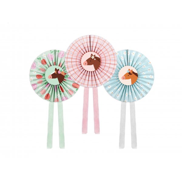 Dekorative rosetter - Hestetema - 3 stk Dekorative rosetter - Hestetema - 3 stk