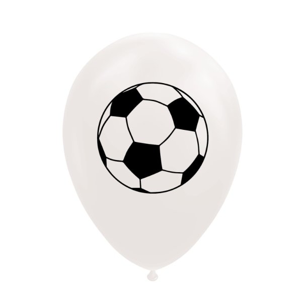 Ballonger - Fotball - Hvit - 30 cm - 8 stk Ballonger - Fotball - Hvit - 30 cm - 8 stk
