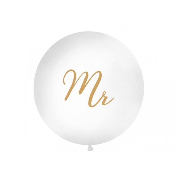 Kjempeballong - Mr - Hvit/Gull Kjempeballong - Mr - Hvit/Gull