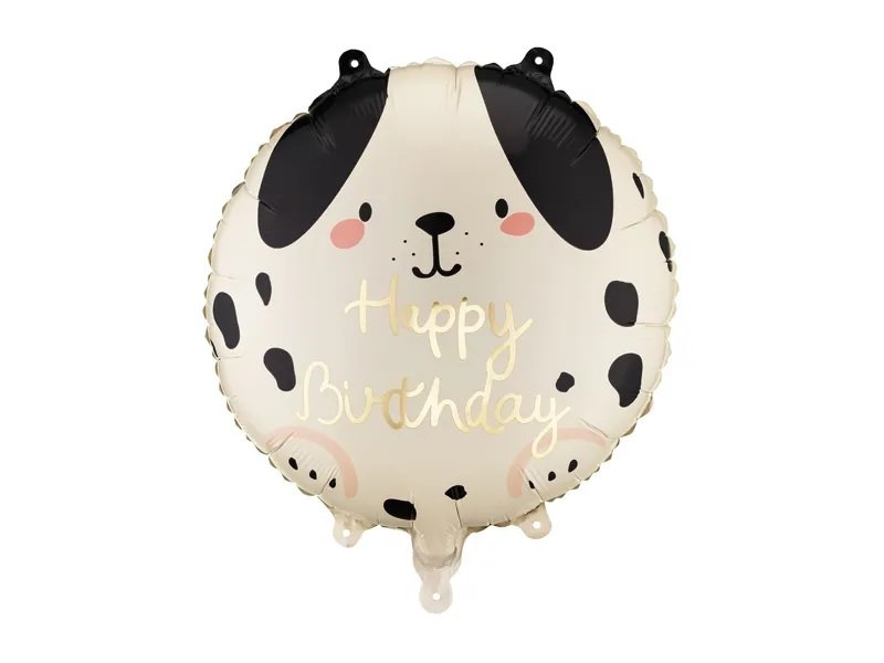 Folieballong – Hund – Gratulerer med dagen – 35 cm – Rund, Folieballonger, Ballonger