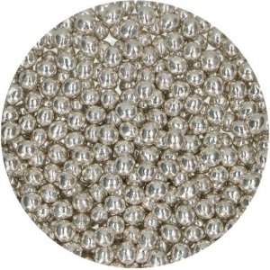 Spr sjokoladeperler - Metallisk slv - Funcakes - 60 g