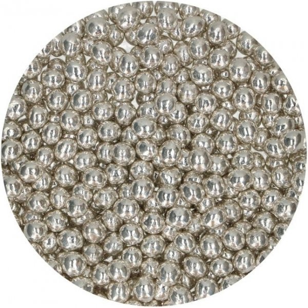 Sprø sjokoladeperler - Metallisk sølv - Funcakes - 60 g Sprø sjokoladeperler - Metallisk sølv - Funcakes - 60 g