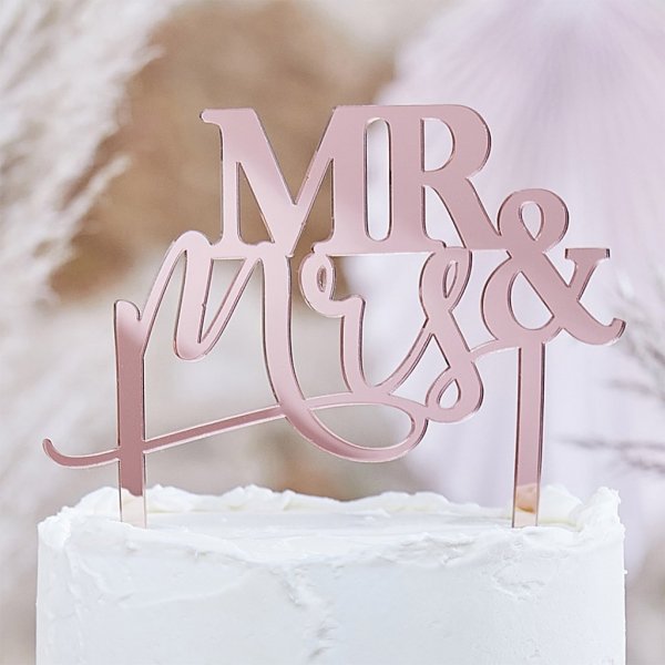 Cake Topper - Mr & Mrs - A Touch of Pampas