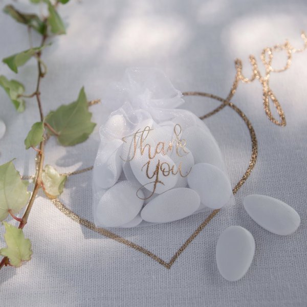 Organzaposer - Takk - Gull - 6-pakning