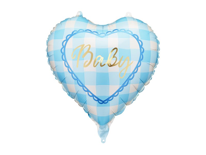 Folieballonghjerte Baby - Lyseblå - Babyshowerballonger, Baby Shower