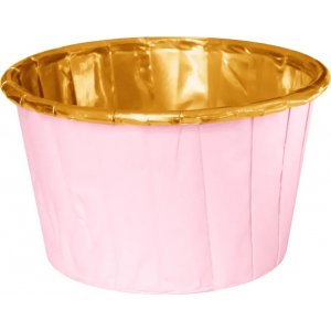 Muffinsformer - Rosa med gullfolie - 20-pakning