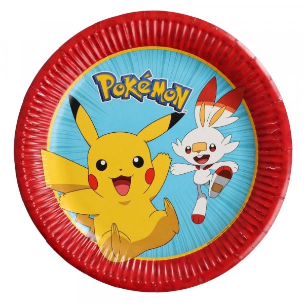 Papptallerkener - Pokémon - 8-pakning - 23 cm Papptallerkener - Pokémon - 8-pakning - 23 cm