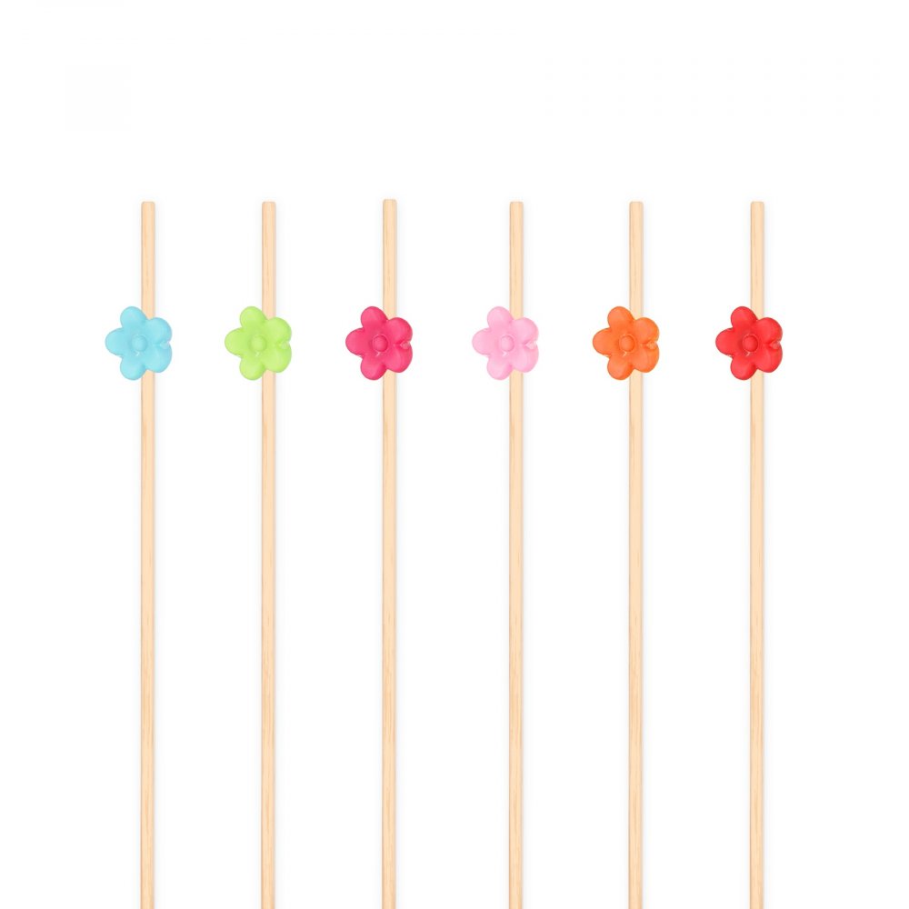 Snackpinner/Drikkepinner - Små blomstermiks - 12 cm - 25 stk - Bestikk, Borddekking