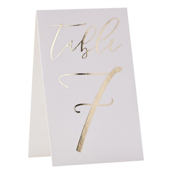 Bordnummereringskort - Gullbryllup - 12 stk Bordnummereringskort - Gullbryllup - 12 stk