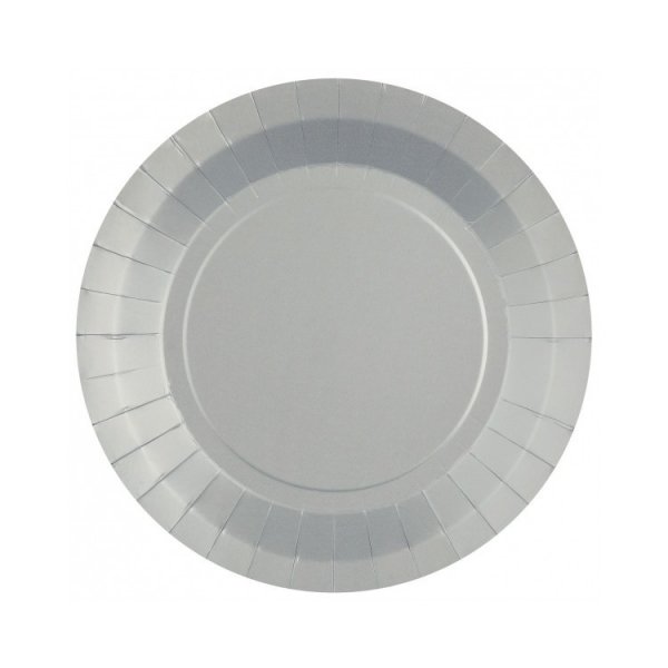 Papptallerkener - Sølv - 22,5 cm - 10-pakning Papptallerkener - Sølv - 22,5 cm - 10-pakning