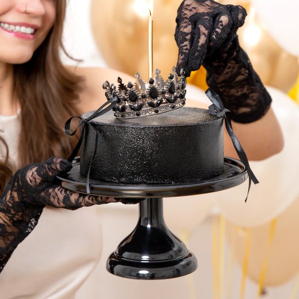 Kaketopper - Krone - Svart - 10 cm