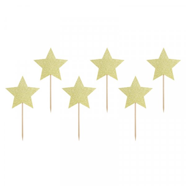 Kakespenner - Stjerner - Gullglitter - 6-pakning Kakespenner - Stjerner - Gullglitter - 6-pakning
