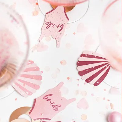 Drikkelapper - Badedrakt - Rosa/Gull - 10-pakning