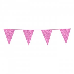 Vimpelgirlander - Glitter - Lys rosa - 6m Vimpelgirlander - Glitter - Lys rosa - 6m