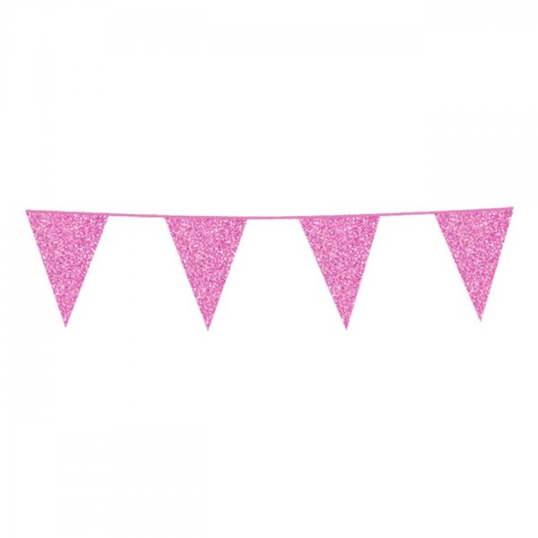 Vimpelgirlander - Glitter - Lys rosa - 6m Vimpelgirlander - Glitter - Lys rosa - 6m