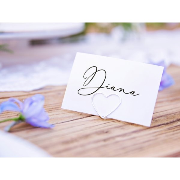 Kortholder - Hjerter - Slv - 10-pakning