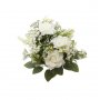 Blomsterbukett - 40 cm - Hvite roser med gr�nne blader