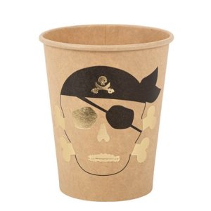 Papirkopper Pirat - Svart og gull - 255 ml, 8-pakning Papirkopper Pirat - Svart og gull - 255 ml, 8-pakning