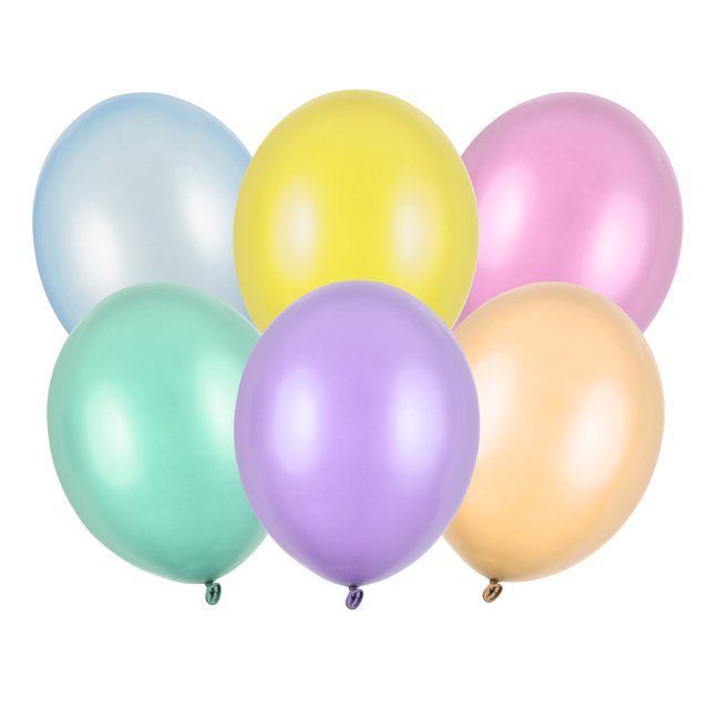 Metalliske ballonger - Premium 27 cm - Fargemiks 100-pakning - Metallisk, Ensfargede ballonger, Ballonger