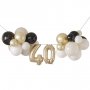 Ballonggirlang - 40 - Svart/Nude/Guld