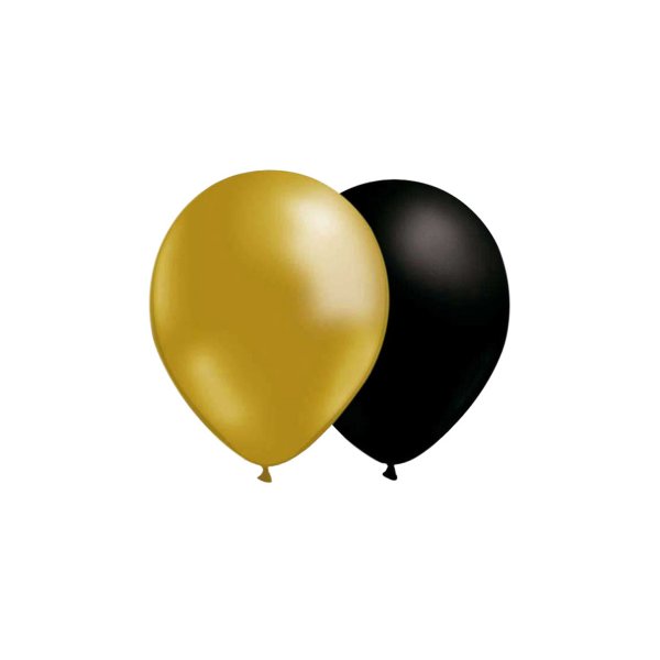 Ballonger - Mix - Gull/Svart - 10-pakning