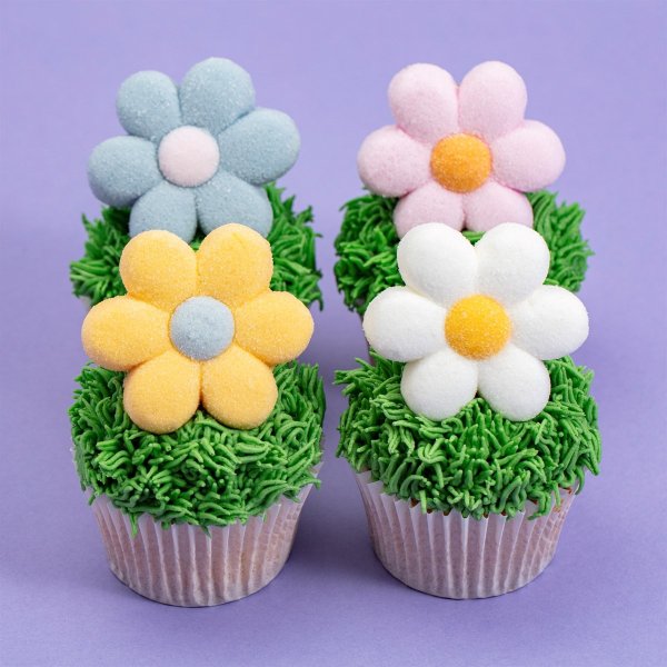 Marshmallow-dekorasjoner - Blomster - 12 stk Marshmallow-dekorasjoner - Blomster - 12 stk