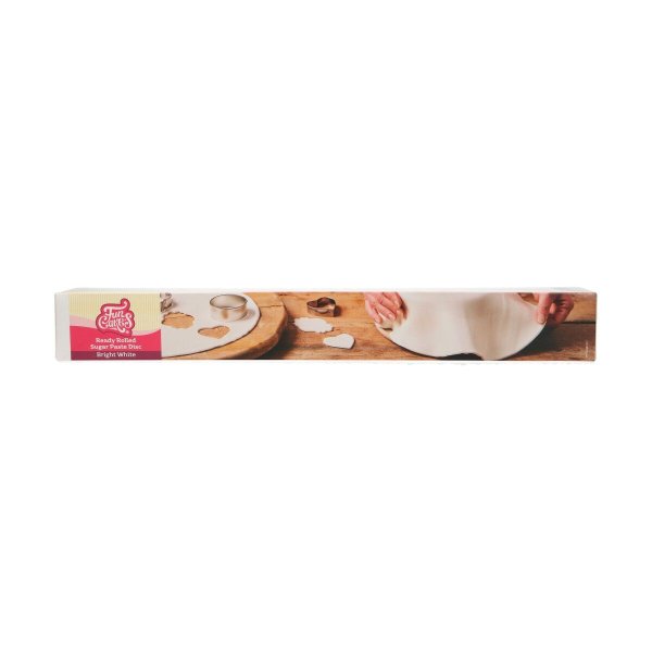 Ferdigrullet sukkerpasta - Hvit - FunCakes - 36 cm Ferdigrullet sukkerpasta - Hvit - FunCakes - 36 cm