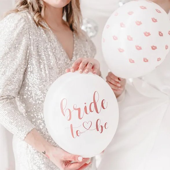 Ballongbukett - Vordende brud - Kyssende munner - 6-pakning