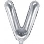Bokstavballonger - Slv - 35 cm - Bokstav: V