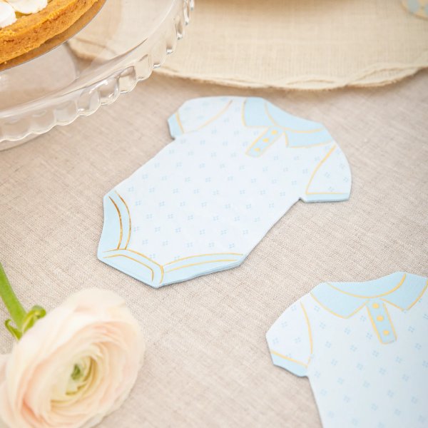 Servietter - Babybody - Bl�/Gull - 10-pakning