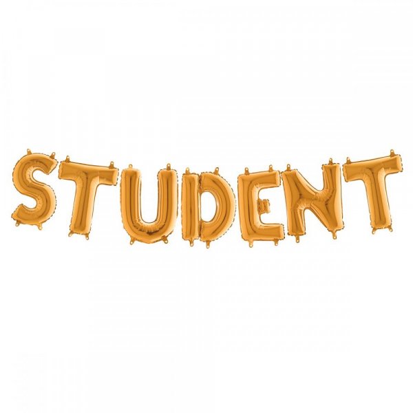 Bokstavballonger - Student - Gull