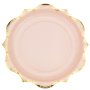 Papirtallerkener - Pudderrosa med gullkant - 8-pakning Papirtallerkener - Pudderrosa med gullkant - 8-pakning