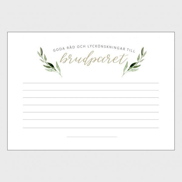 Rdskort - Oliven - 8-pakning